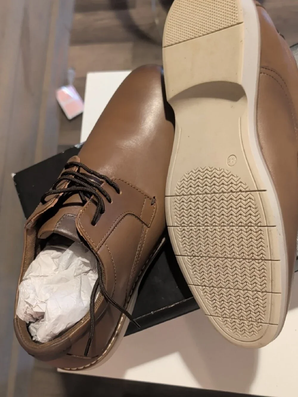 Franco Fortini Men's Brown Leather Derby Shoes with White Sole